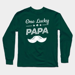 One Lucky Papa Funny St Patrick's Day gift Long Sleeve T-Shirt